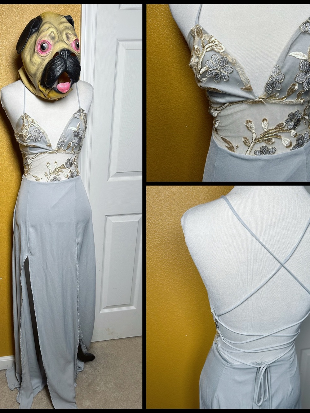 Glam Babe, LUCY IN THE SKY, embroidered cut out dress!!
